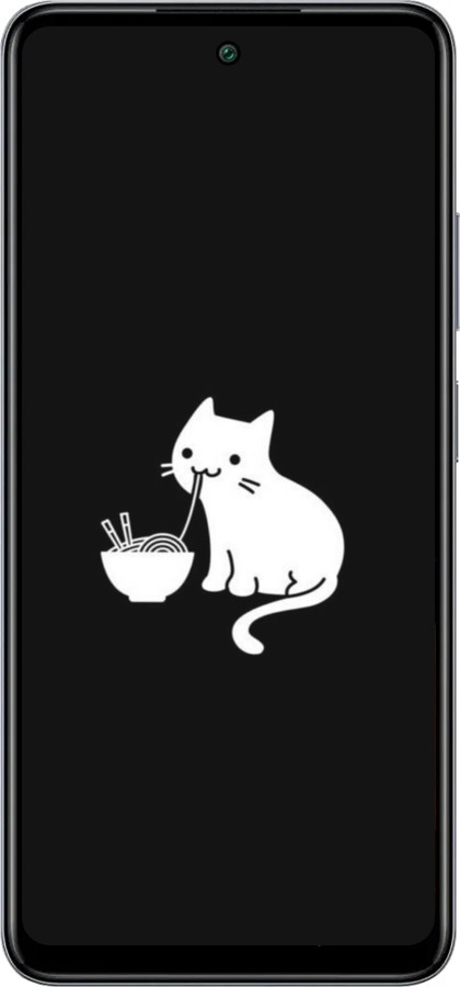 Силиконовый чехол С милым котом на черном фоне для Infinix Smart 8 Plus - 6528u-3677 изображение 