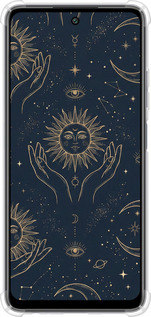 Силикон с усиленными углами чехол Celestial Harmony: Sun & Moon Gold Mystic Pattern для Tecno Spark 20 - 6778sp-3435 изображение 