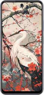 TPU чехол Аист в цвету сакуры для Infinix Smart 9 - 6109b-3809 изображение 