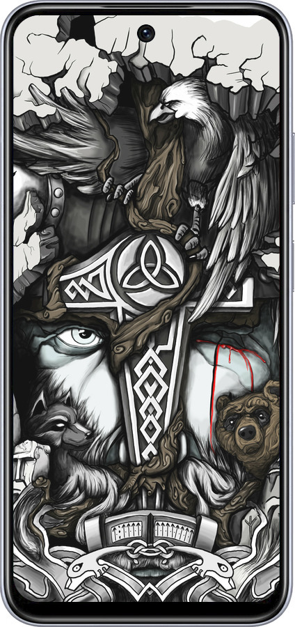 TPU чехол Тату Викинг для Infinix Smart 9 - 4098b-3809 изображение 