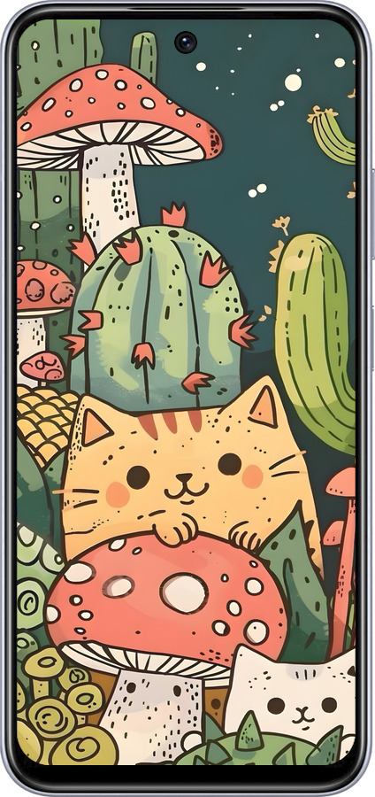 TPU чехол Коты грибы для Infinix Smart 9 - 6321b-3809 изображение 
