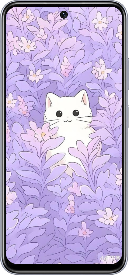 TPU чехол Котик в цветах для Infinix Smart 9 - 6390b-3809 изображение 