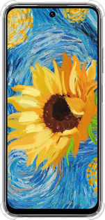 Силикон с усиленными углами чехол Цветы желто-голубые для Infinix Smart 9 - 5308sp-3809 изображение 