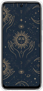 Силикон с усиленными углами чехол Celestial Harmony: Sun & Moon Gold Mystic Pattern для Infinix Smart 9 - 6778sp-3809 изображение 