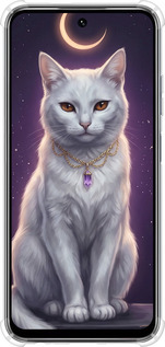 Силикон с усиленными углами чехол Mystic White Cat Gothic Dark Purple Gold для Infinix Smart 9 - 6805sp-3809 изображение 