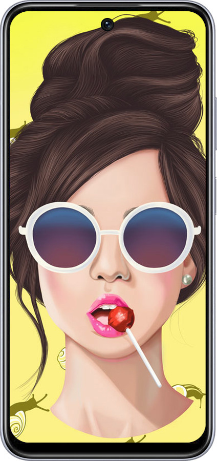 Силиконовый чехол Девушка с чупа-чупсом для Infinix Smart 9 - 3979u-3809 изображение 