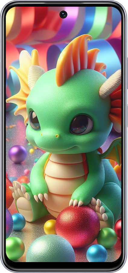 Силиконовый чехол Веселый дракончик для Infinix Hot 50i - 5812u-3965 изображение 