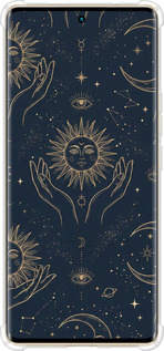 Силіконовий протиударний с посиленими кутами чехол Celestial Harmony: Sun & Moon Gold Mystic Pattern для Infinix Zero 30 4G - 6778sp-3413 изображение 
