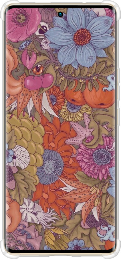 Силикон с усиленными углами чехол Абстрактные цветы для Infinix Zero 30 4G - 6526sp-3413 изображение 