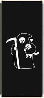 Силиконовый чехол Минималистичный арт: смерть и кошка для Infinix Zero 30 4G - 6529u-3413 изображение 