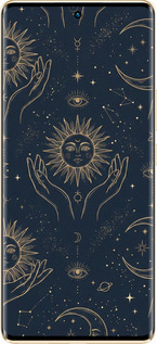 Силиконовый чехол Celestial Harmony: Sun & Moon Gold Mystic Pattern для Infinix Zero 30 4G - 6778u-3413 изображение 