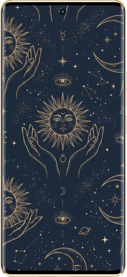 Силиконовый чехол Celestial Harmony: Sun & Moon Gold Mystic Pattern для Infinix Zero 30 4G - 6778u-3413 изображение 