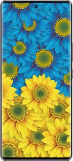 Силиконовый чехол Жёлто-голубые цветы для Infinix Zero 40 5G - 1048u-3822 изображение 