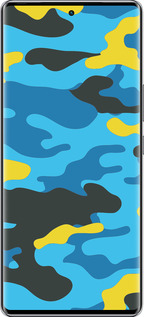 Силиконовый чехол Желто-голубой камуфляж для Infinix Zero 40 5G - 1084u-3822 изображение 