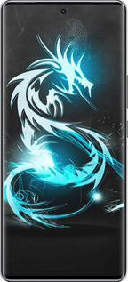 Силиконовый чехол Бело-голубой огненный дракон для Infinix Zero 40 5G - 113u-3822 изображение 