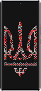 Силиконовый чехол Герб - вышиванка на черном фоне для Infinix Zero 40 5G - 1196u-3822 изображение 