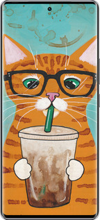 Силиконовый чехол Зеленоглазый кот в очках для Infinix Zero 40 5G - 4054u-3822 изображение 