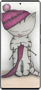 Силиконовый чехол Кошка рукодельница для Infinix Zero 40 5G - 4056u-3822 изображение 