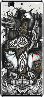 Силиконовый чехол Тату Викинг для Infinix Zero 40 5G - 4098u-3822 изображение 