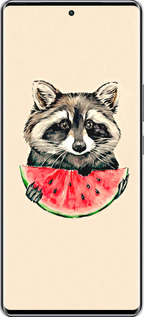Силиконовый чехол Енотик с арбузом для Infinix Zero 40 5G - 4605u-3822 изображение 