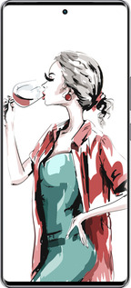 Силиконовый чехол Девушка с бокалом для Infinix Zero 40 5G - 4662u-3822 изображение 