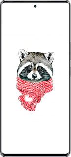 Силиконовый чехол Енот в шарфе для Infinix Zero 40 5G - 4688u-3822 изображение 