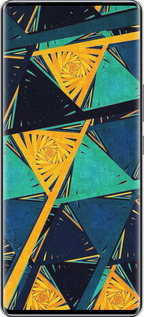 Силиконовый чехол Арт, абстракция, желтый, синий для Infinix Zero 40 5G - 5382u-3822 изображение 