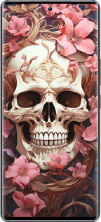 Силиконовый чехол Череп в розовых цветах для Infinix Zero 40 5G - 5965u-3822 изображение 