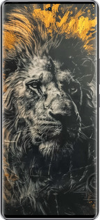 Силиконовый чехол Лев в золотых красках для Infinix Zero 40 5G - 6155u-3822 изображение 