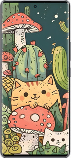Силіконовий чехол Коти гриби для Infinix Zero 40 5G - 6321u-3822 изображение 
