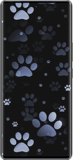 Силиконовый чехол С синими отпечатками лап для Infinix Zero 40 5G - 6441u-3822 изображение 