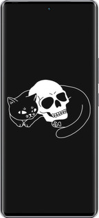 Силиконовый чехол С изображением кота и черепа для Infinix Zero 40 5G - 6491u-3822 изображение 