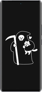 Силиконовый чехол Минималистичный арт: смерть и кошка для Infinix Zero 40 5G - 6529u-3822 изображение 