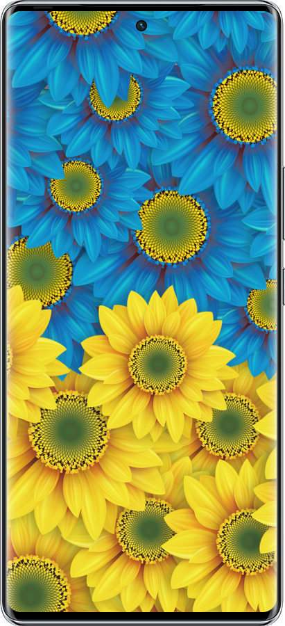 Силиконовый чехол Жёлто-голубые цветы для Infinix Zero 40 5G - 1048u-3822 изображение 