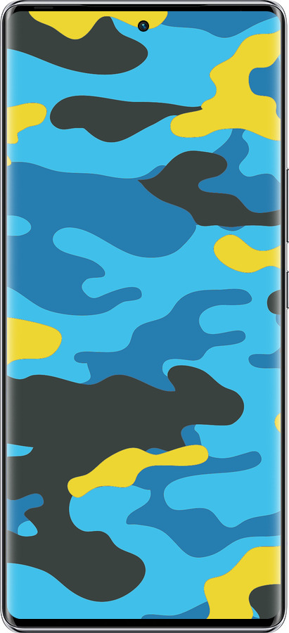 Силиконовый чехол Желто-голубой камуфляж для Infinix Zero 40 5G - 1084u-3822 изображение 