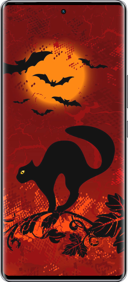 Силиконовый чехол Чёрная кошка под луной для Infinix Zero 40 5G - 1190u-3822 изображение 