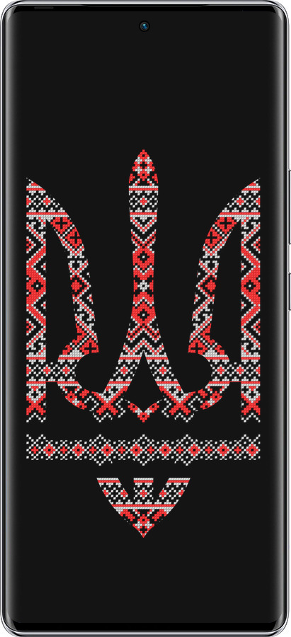 Силиконовый чехол Герб - вышиванка на черном фоне для Infinix Zero 40 5G - 1196u-3822 изображение 