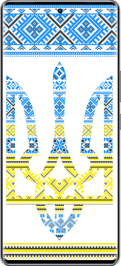 Силиконовый чехол Герб - вышиванка желто-голубая для Infinix Zero 40 5G - 1197u-3822 изображение 
