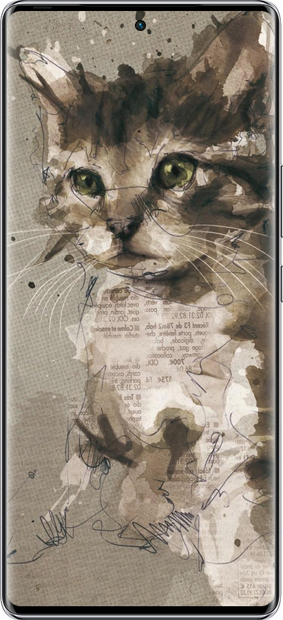 Силиконовый чехол Котёнок из пятен и линий для Infinix Zero 40 5G - 119u-3822 изображение 