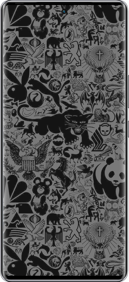 Силиконовый чехол Чёрно-серый стикер бомбинг для Infinix Zero 40 5G - 2432u-3822 изображение 