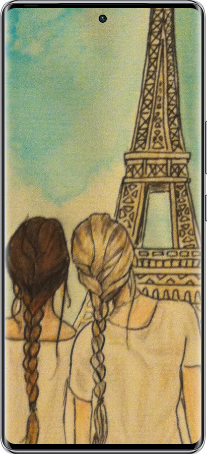 Силиконовый чехол Девушки в Париже для Infinix Zero 40 5G - 3980u-3822 изображение 