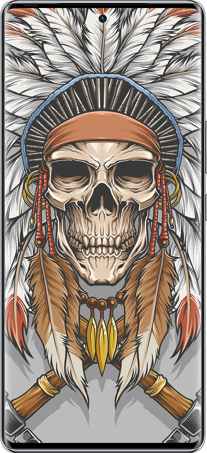 Силиконовый чехол Череп индейца для Infinix Zero 40 5G - 4032u-3822 изображение 