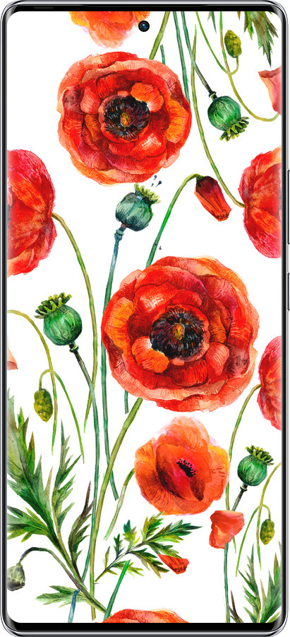 Силиконовый чехол Нарисованные маки для Infinix Zero 40 5G - 4278u-3822 изображение 