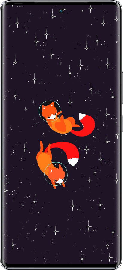 Силиконовый чехол Лисички в космосе для Infinix Zero 40 5G - 4519u-3822 изображение 