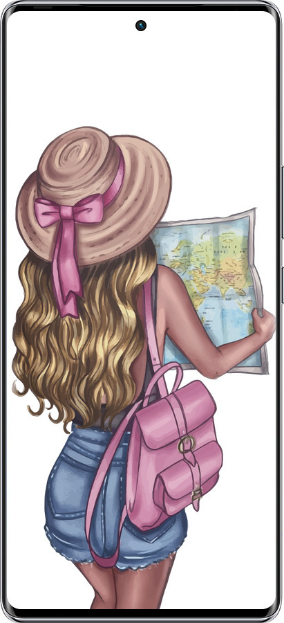 Силиконовый чехол Девушка с картой для Infinix Zero 40 5G - 4704u-3822 изображение 