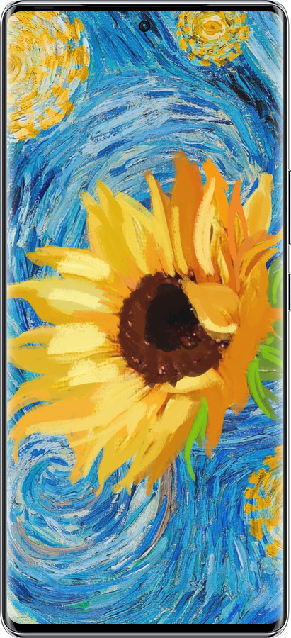 Силиконовый чехол Цветы желто-голубые для Infinix Zero 40 5G - 5308u-3822 изображение 