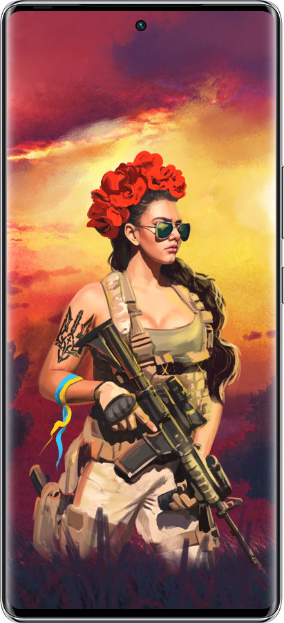 Силиконовый чехол Украинка с оружием для Infinix Zero 40 5G - 5316u-3822 изображение 