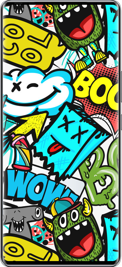 Силиконовый чехол Стикеры v4 для Infinix Zero 40 5G - 5508u-3822 изображение 