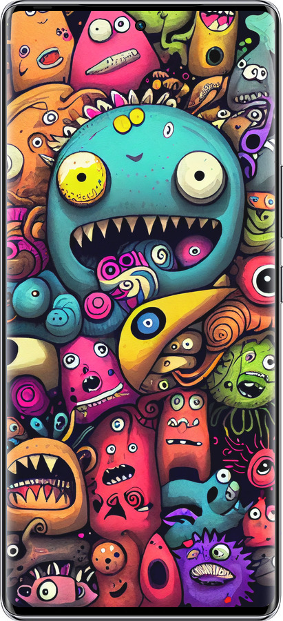 Силиконовый чехол Cмешные монстры для Infinix Zero 40 5G - 5549u-3822 изображение 