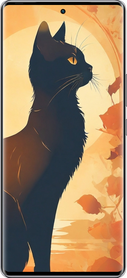 Силиконовый чехол Черная кошка v2 для Infinix Zero 40 5G - 5830u-3822 изображение 